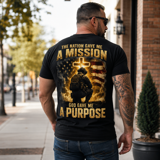 The Nation Gave Me a Mission God Gave Me a Purpose Veteran T-Shirt
