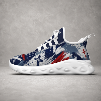 Jesus Saves Patriotic - Men's Light Sports Shoes