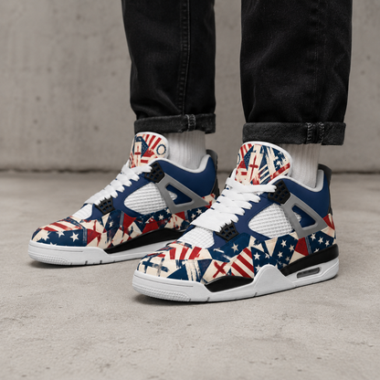 Faith Freedom - All-Over Print Men's Air Cushion Basketball Shoes