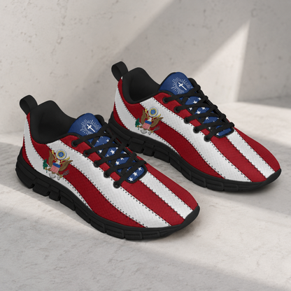 Faith & Liberty Eagle Shoes - All-Over Print Men's Sports Shoes With Black Sole