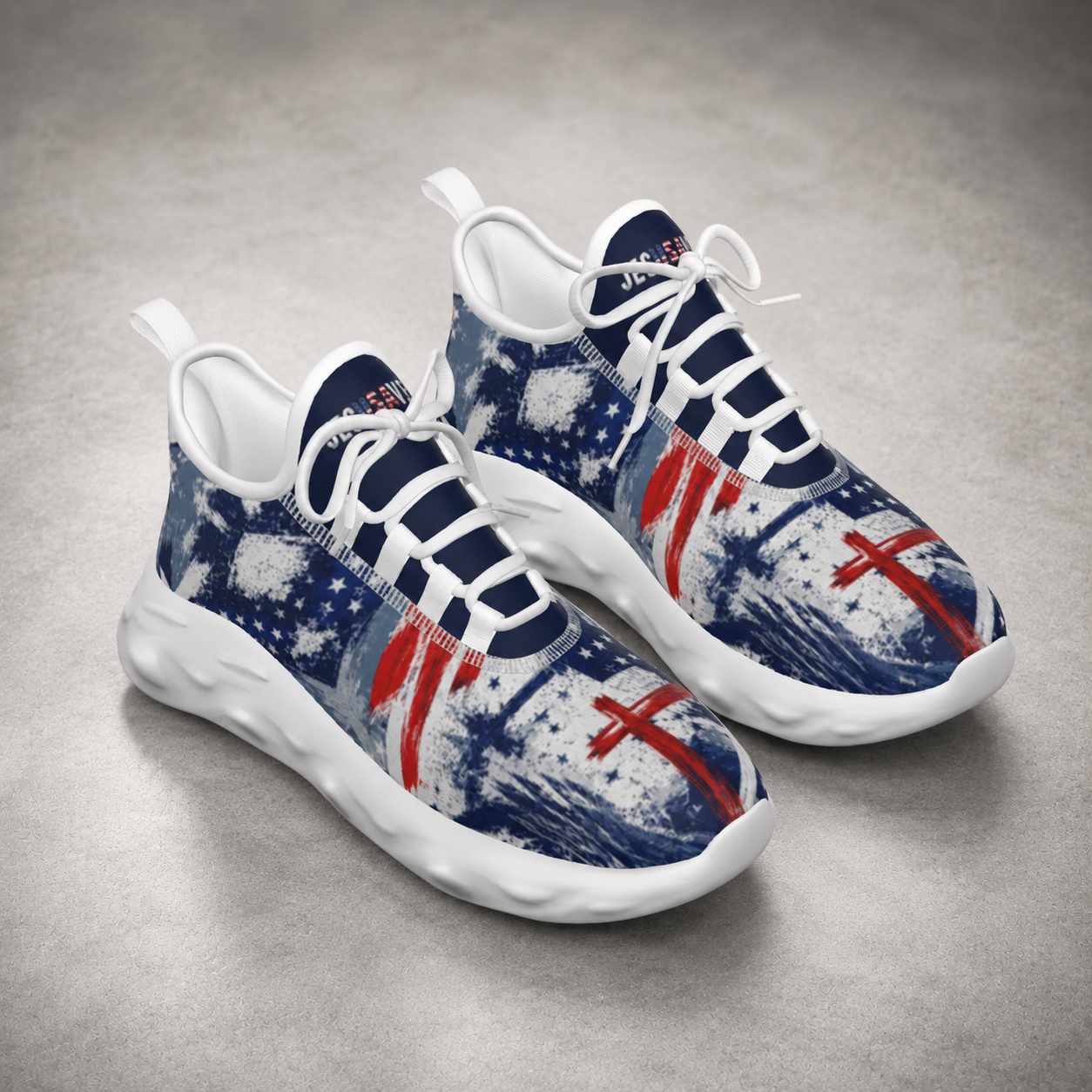 Jesus Saves Patriotic - Men's Light Sports Shoes