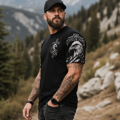 Jesus Christ & The Veteran Christian Patriotic Eagle Performance T-Shirt