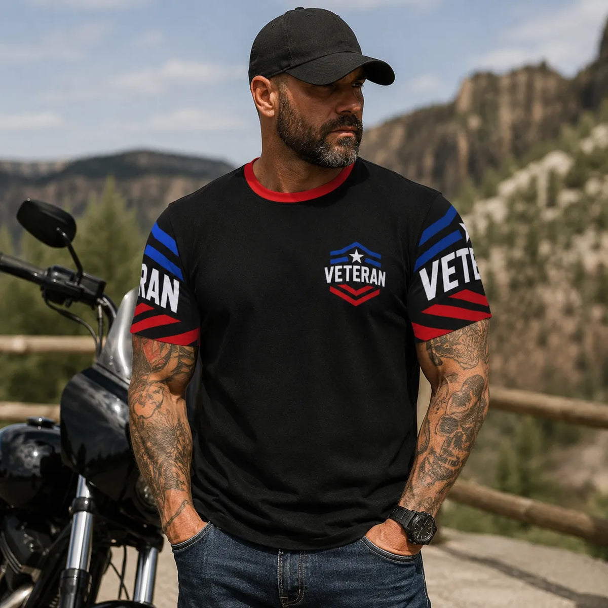 Veteran by Duty Christian by Choice Patriotic T-Shirt