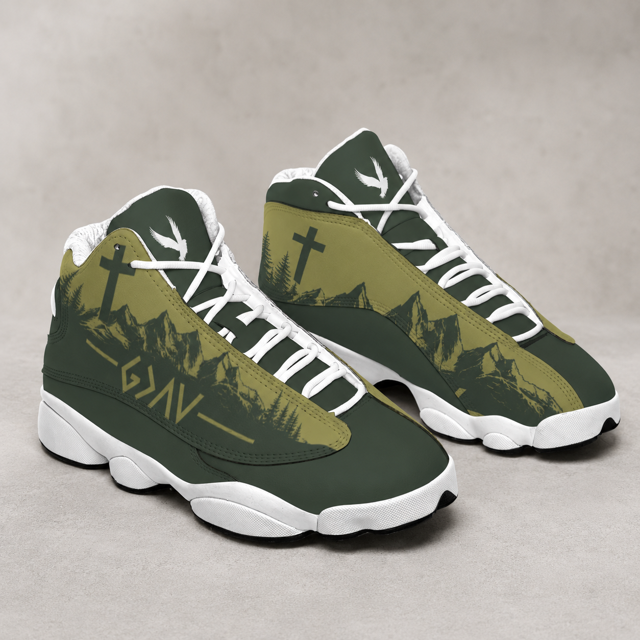 Faith Mountain Cross - Men's Curved Basketball Shoes With Thick Soles
