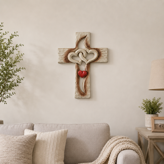 Resin Love Cross Wall Decor