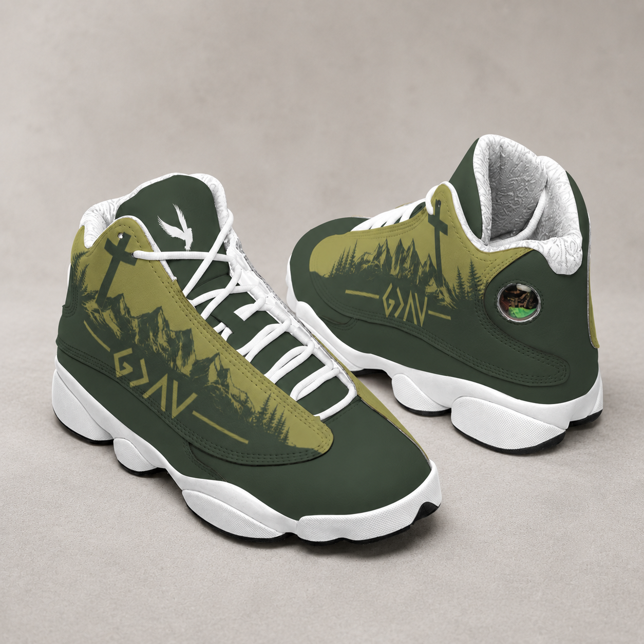 Faith Mountain Cross - Men's Curved Basketball Shoes With Thick Soles