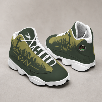 Faith Mountain Cross - Men's Curved Basketball Shoes With Thick Soles
