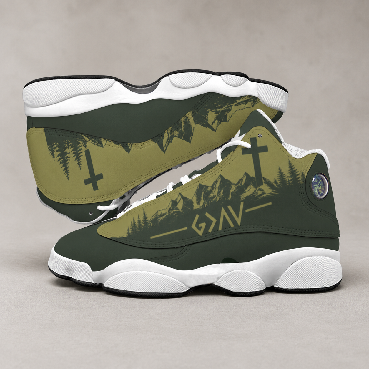 Faith Mountain Cross - Men's Curved Basketball Shoes With Thick Soles