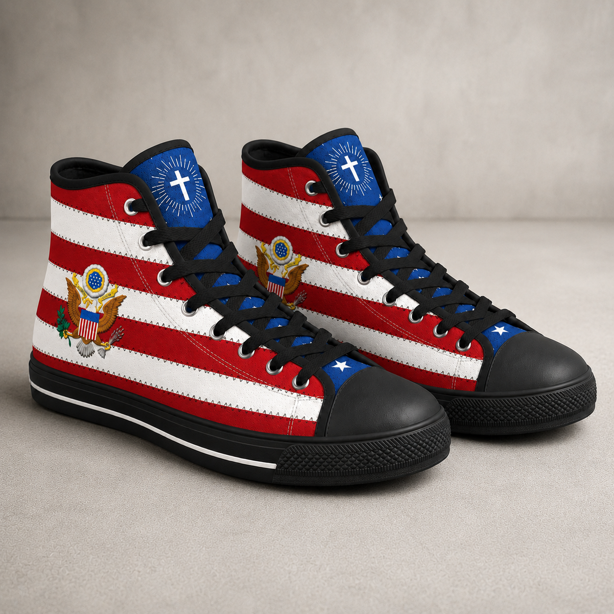 Faith & Liberty Eagle Shoes - Men's Black Sole Canvas Shoes