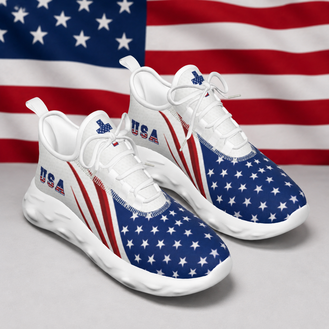 Christian Cross Patriotic - Men's Light Sports Shoes