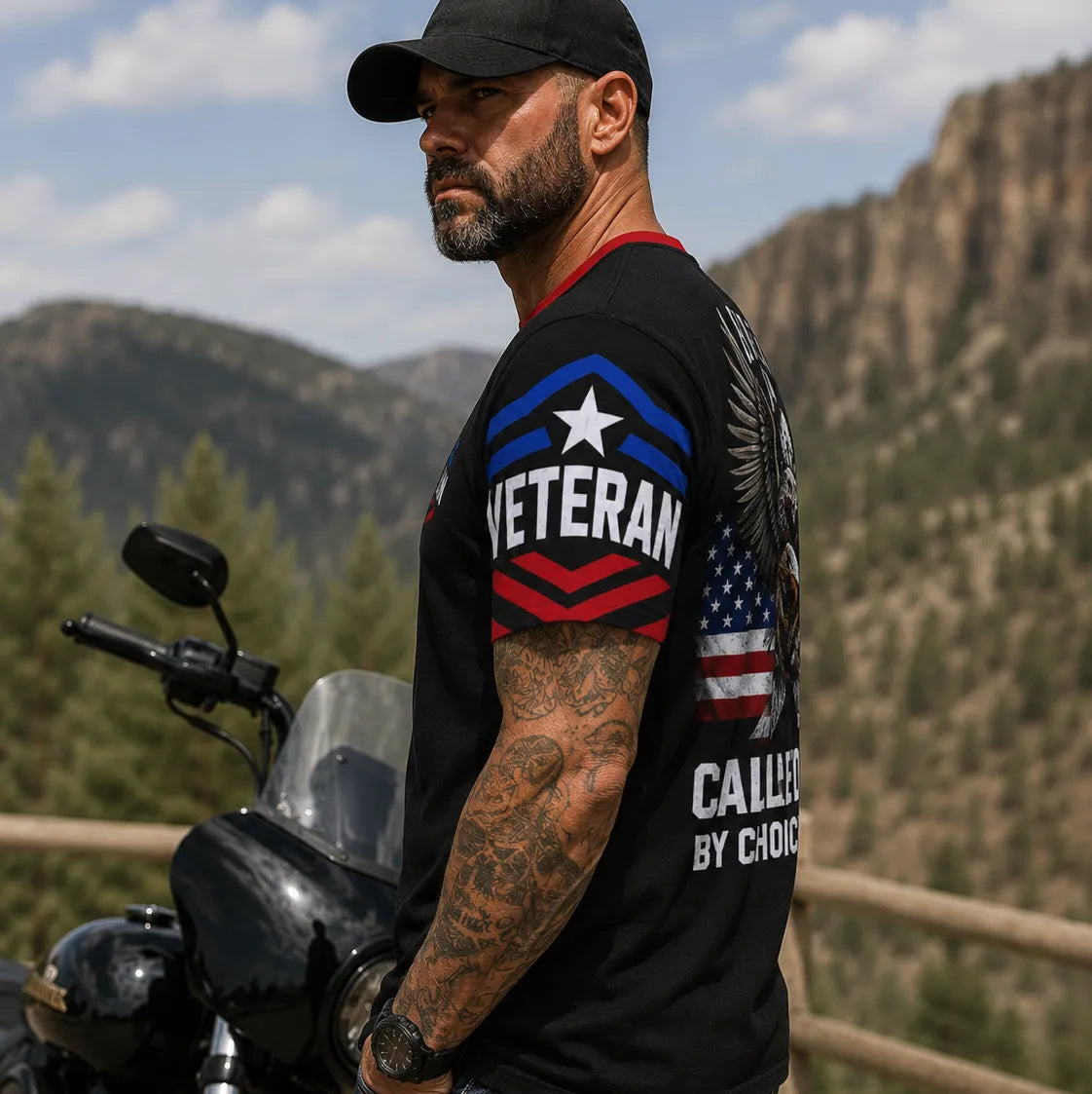 Veteran by Duty Christian by Choice Patriotic T-Shirt