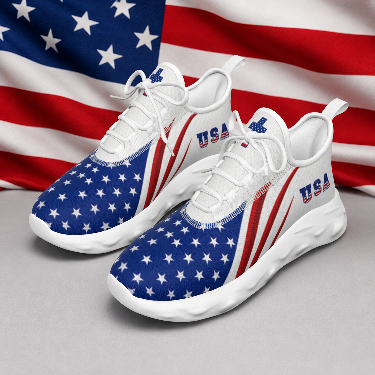 Christian Cross Patriotic - Men's Light Sports Shoes
