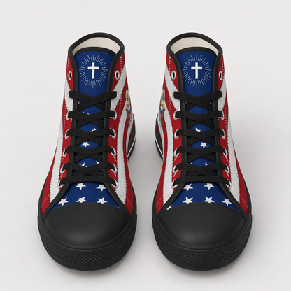 Faith & Liberty Eagle Shoes - Men's Black Sole Canvas Shoes