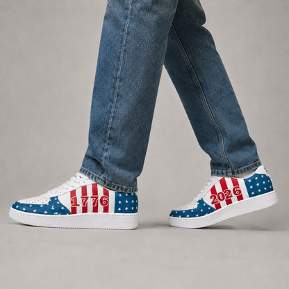 Christian Patriotic One Nation Under God 1776–2026 Men's Air Force Shoes