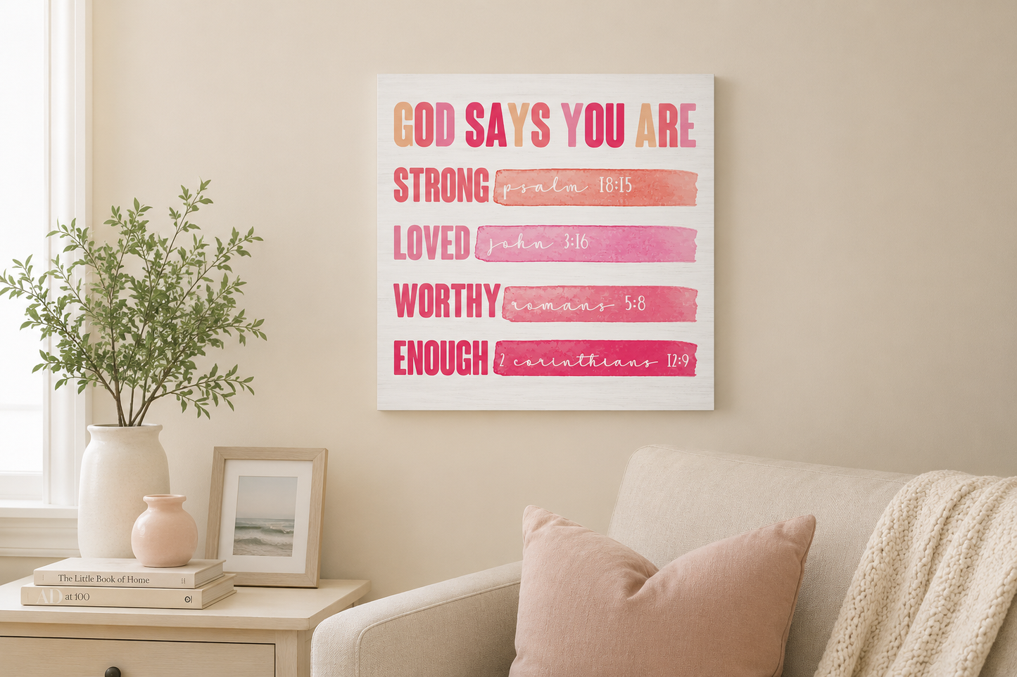 God Says You Are Loved Wood Block Sign