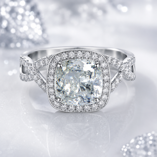 Princess Cut Cubic Zirconia Engagement Ring