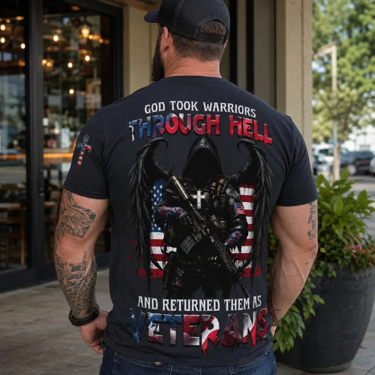 God Took Warriors Through Hell Veteran Christian T-Shirt