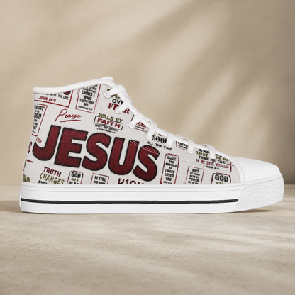 Jesus Scripture Collage Men's Canvas Shoes