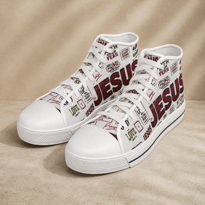 Jesus Scripture Collage Men's Canvas Shoes
