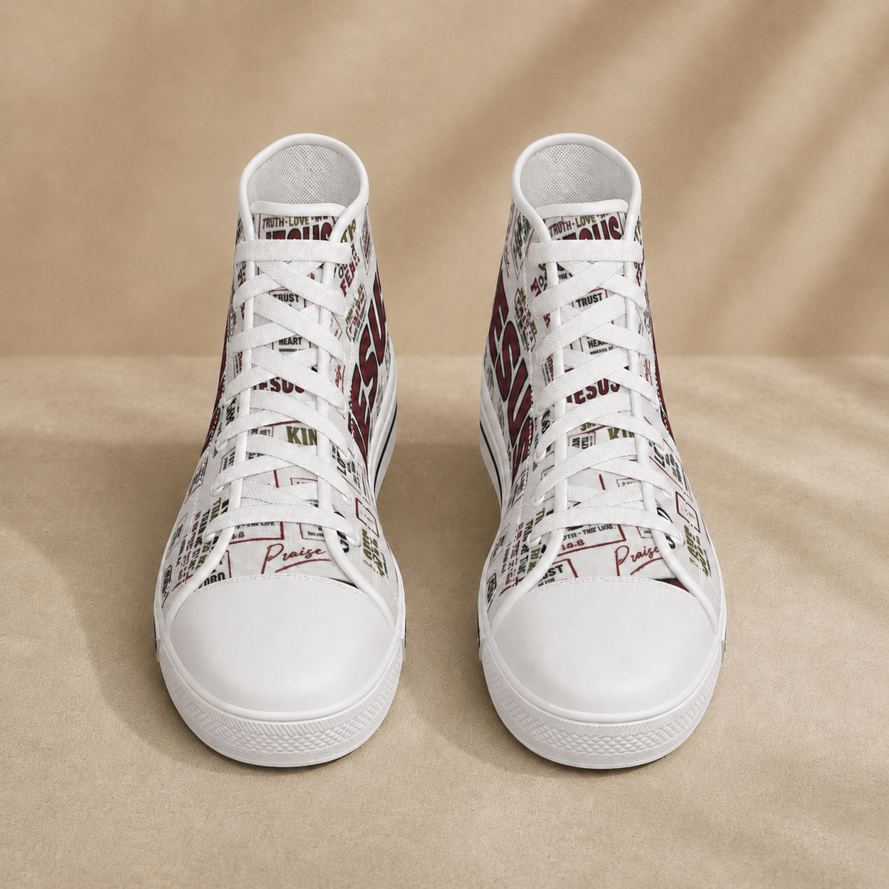 Jesus Scripture Collage Men's Canvas Shoes