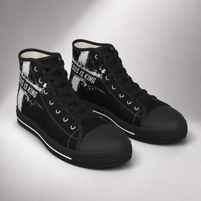 Jesus Is King Cross Men's Black Sole Canvas Shoes