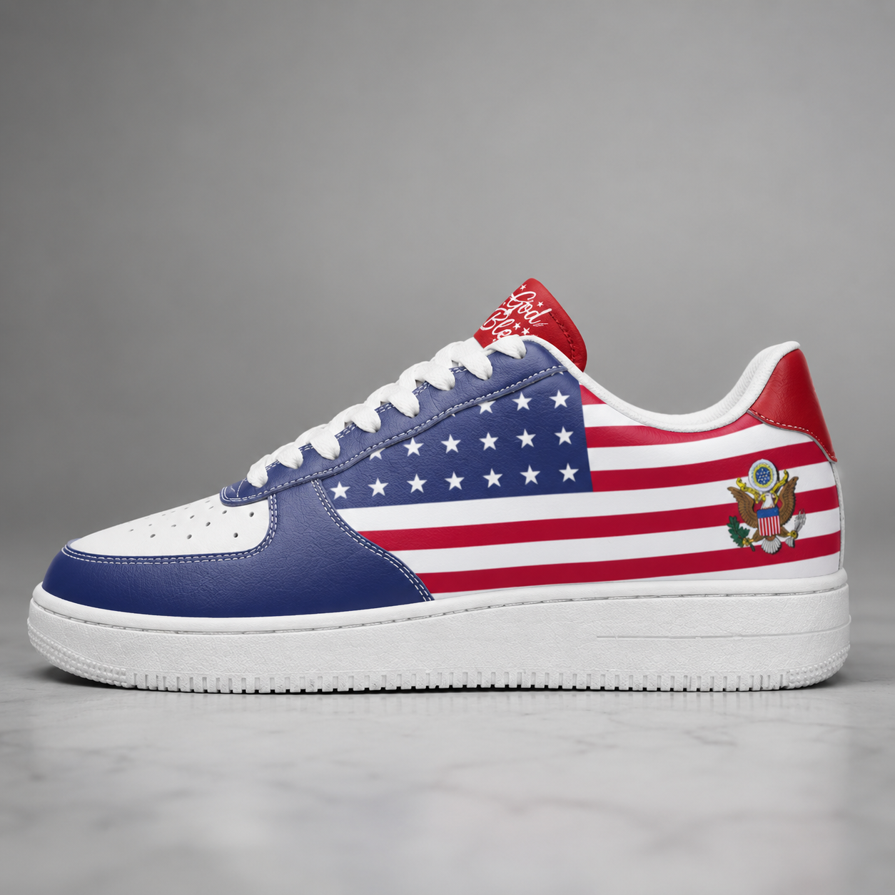 Christian Patriotic God Bless America Men's Air Force Shoes