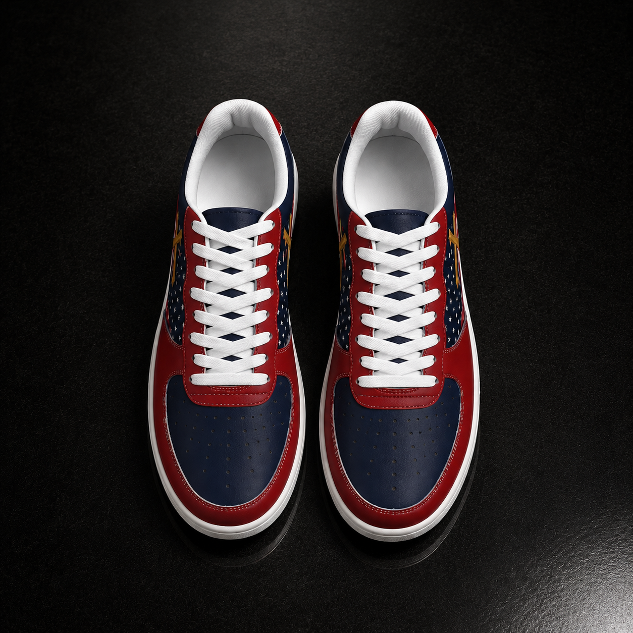 Christian Cross American Flag Patriotic Men's Air Force Shoes