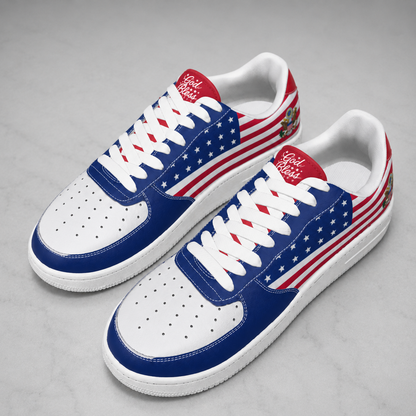 Christian Patriotic God Bless America Men's Air Force Shoes