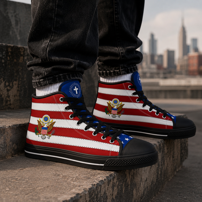 Faith & Liberty Eagle Shoes - Men's Black Sole Canvas Shoes