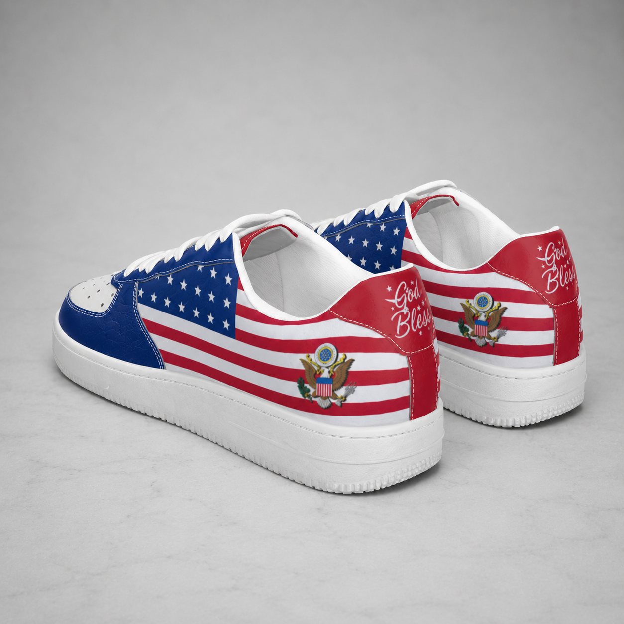 Christian Patriotic God Bless America Men's Air Force Shoes