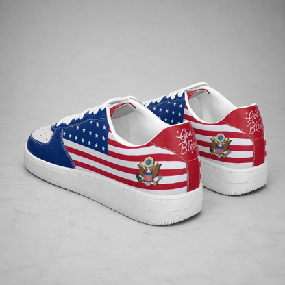 Christian Patriotic God Bless America Men's Air Force Shoes