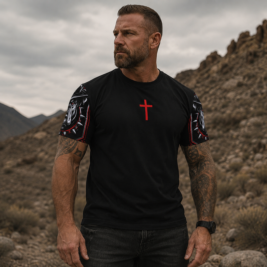 Trained by the Corps Redeemed by the Cross USMC Christian T-Shirt