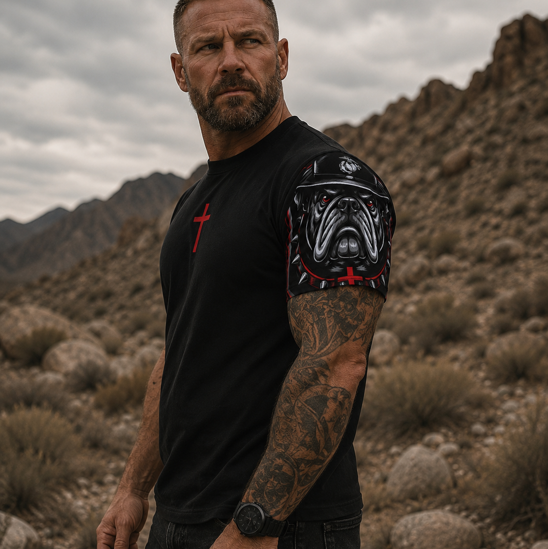 Trained by the Corps Redeemed by the Cross USMC Christian T-Shirt
