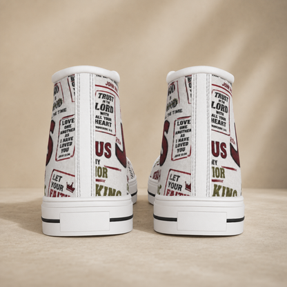 Jesus Scripture Collage Men's Canvas Shoes