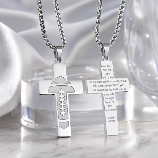 Football Cross Necklace for Men