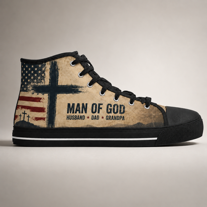 Christian Man of God Men's Black Sole Canvas Shoes