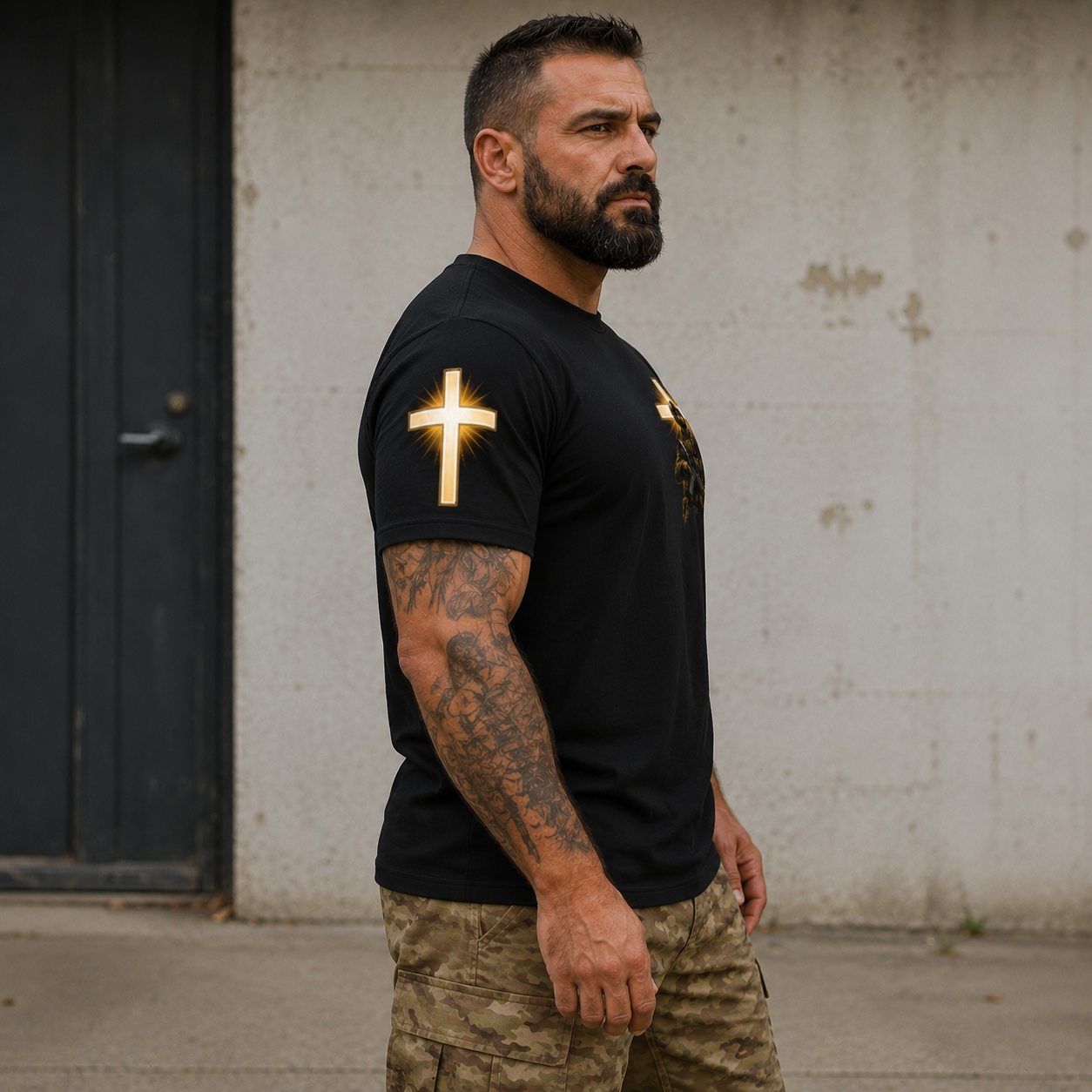 I Fought for My Country I Stand for My God Christian Veteran T-Shirt