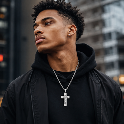 Football Cross Necklace for Men
