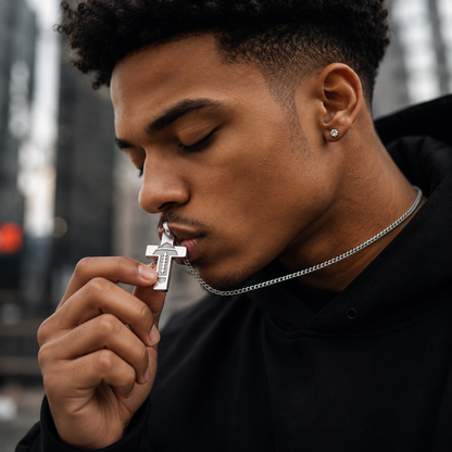 Football Cross Necklace for Men