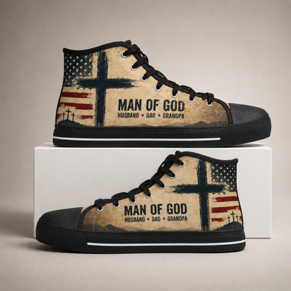 Christian Man of God Men's Black Sole Canvas Shoes