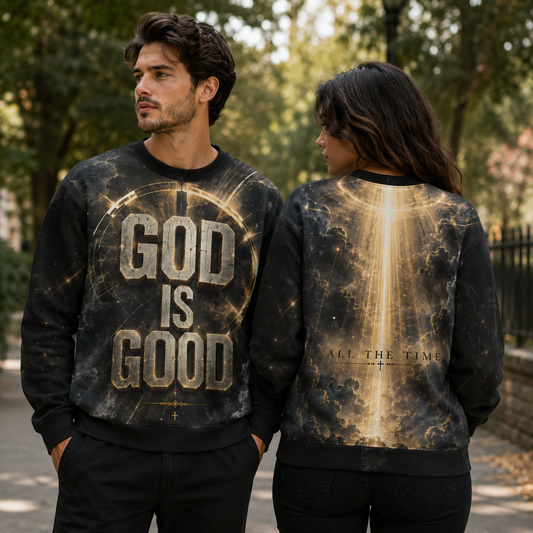 God Is Good All The Time Christian Crewneck Sweatshirt