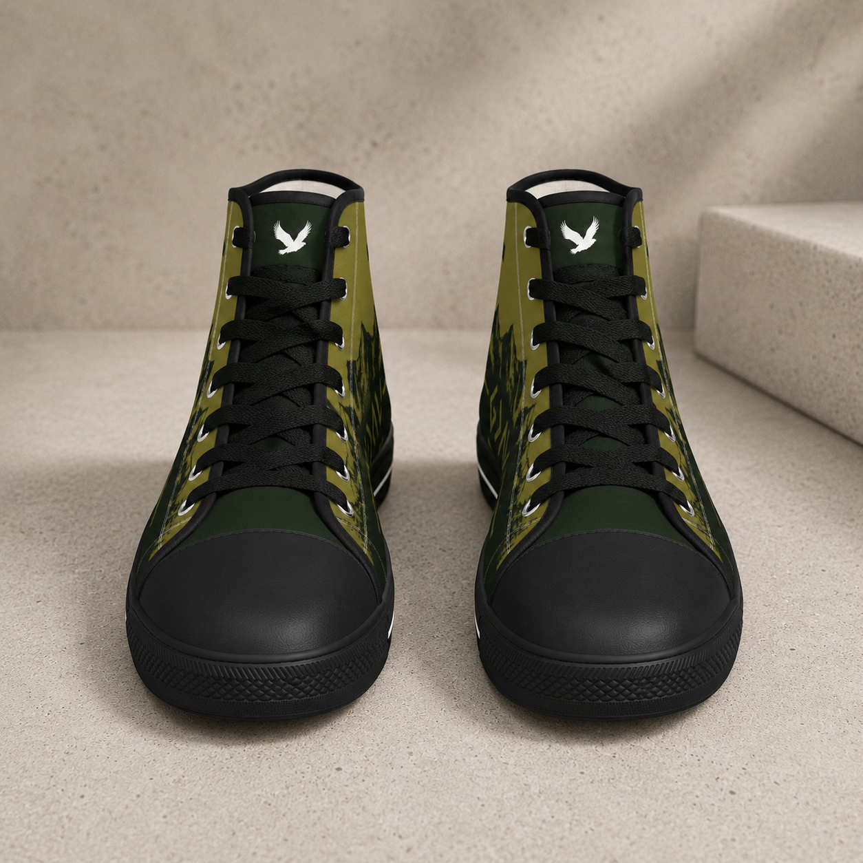 Faith Mountain Cross - Men's Black Sole Canvas Shoes