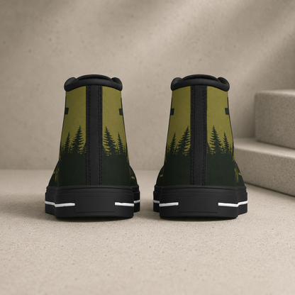 Faith Mountain Cross - Men's Black Sole Canvas Shoes