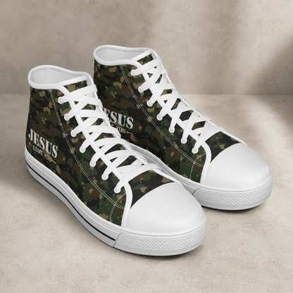 Jesus Love You Camo - Men's Canvas Shoes
