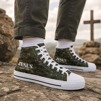 Jesus Love You Camo - Men's Canvas Shoes
