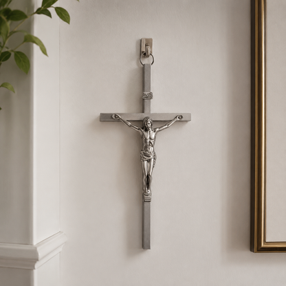 Silver Metal Crucifix Wall Cross