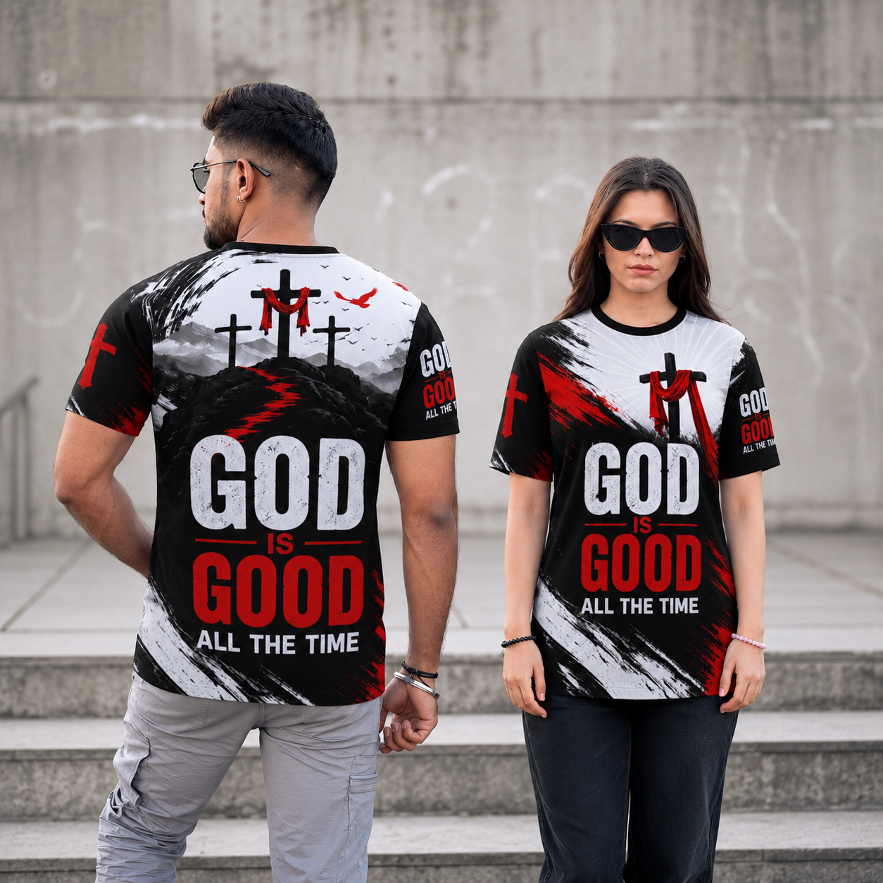 God Is Good All The Time Christian Mesh T-Shirt