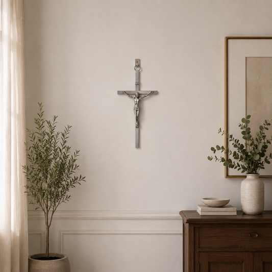 Silver Metal Crucifix Wall Cross