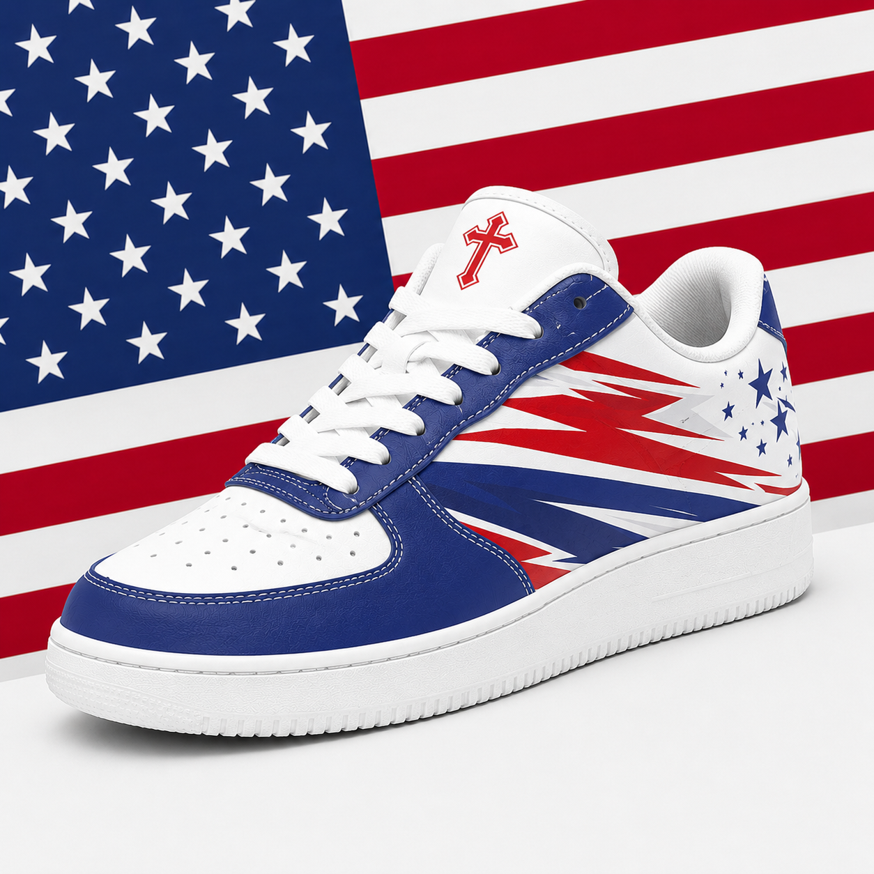 Patriotic Christian Cross Men's Air Force Shoes