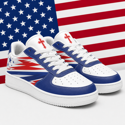 Patriotic Christian Cross Men's Air Force Shoes